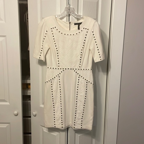 BCBG Maxazria Off-White Studded Dress - Picture 1 of 6